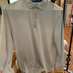 Southern Tide Gray Polo Shirt with Classic Stripes